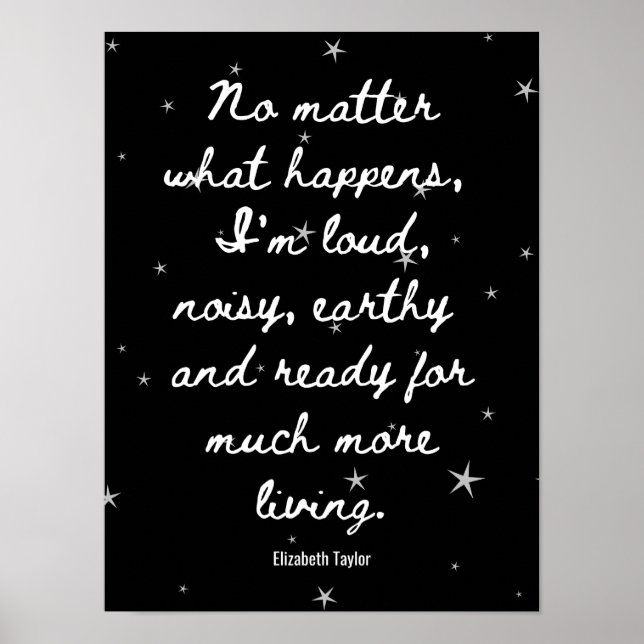 Elizabeth Taylor Inspirational Motivational Quotes Poster (Framsidan)