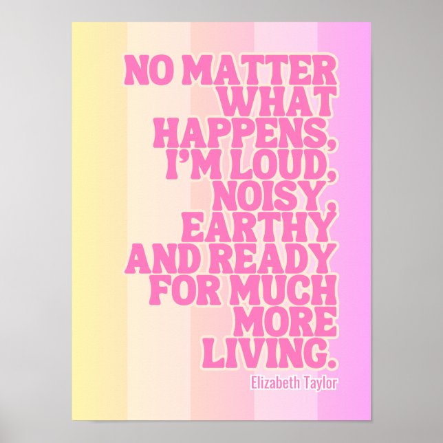 Elizabeth Taylor Inspirational Motivational Quotes Poster (Framsidan)