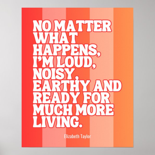 Elizabeth Taylor Inspirational Motivational Quotes Poster (Framsidan)