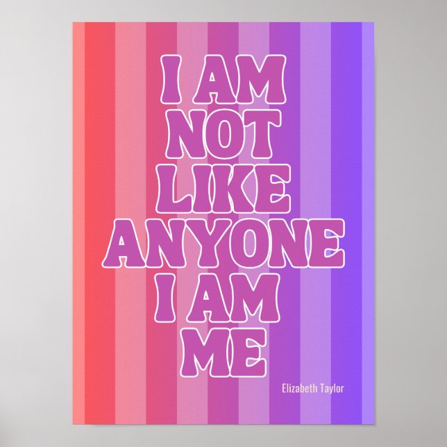 Elizabeth Taylor Self Kärlek inspirationcitat Poster (Framsidan)