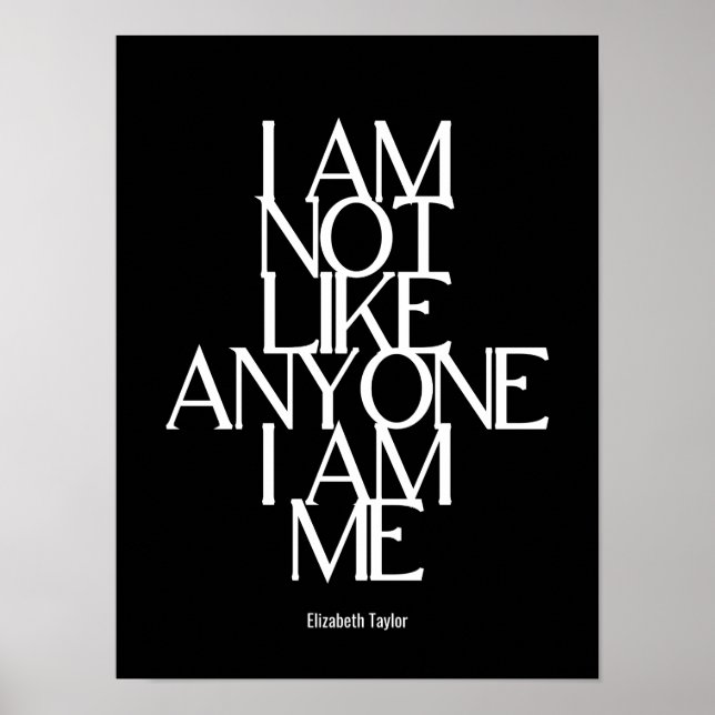 Elizabeth Taylor Self Kärlek inspirationcitat Poster (Framsidan)