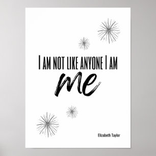 Elizabeth Taylor Self Kärlek inspirationcitat Poster