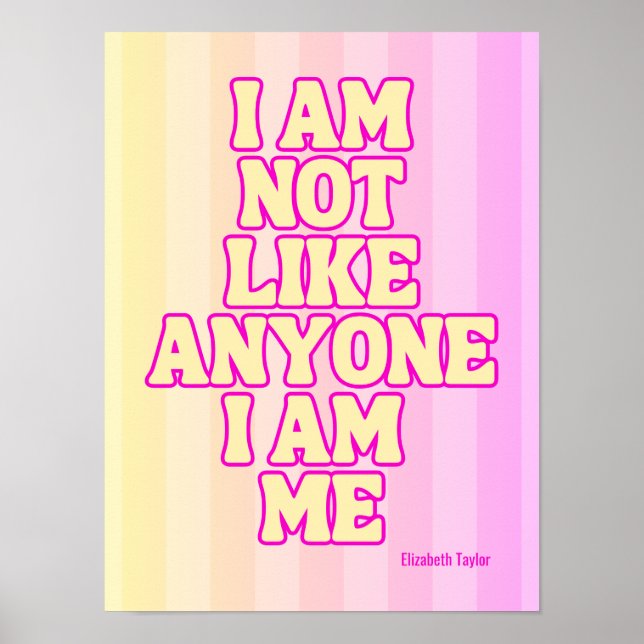 Elizabeth Taylor Self Kärlek inspirationcitat Poster (Framsidan)