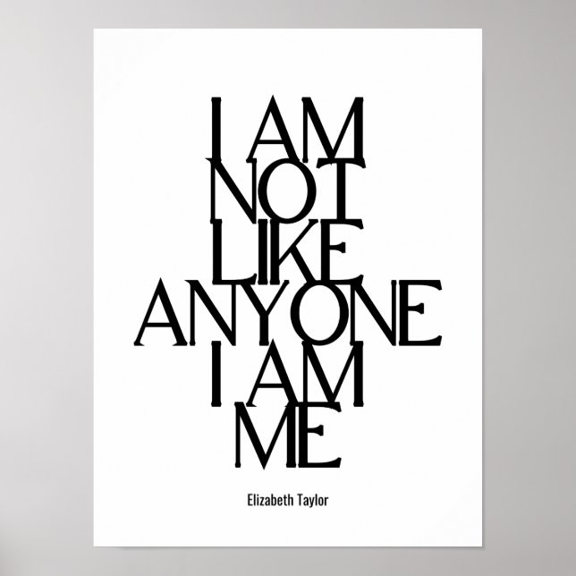 Elizabeth Taylor Self Kärlek inspirationcitat Poster (Framsidan)