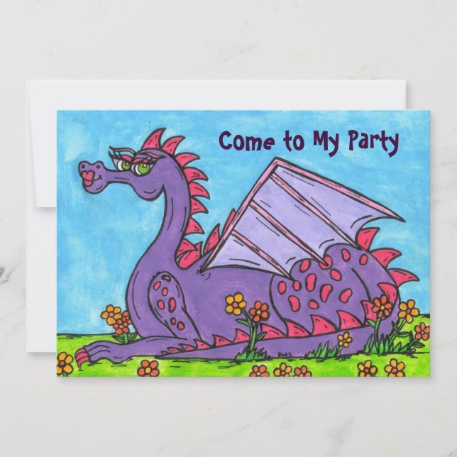 Elizabeth the Dragon Party Invitation Inbjudningar (Framsida)
