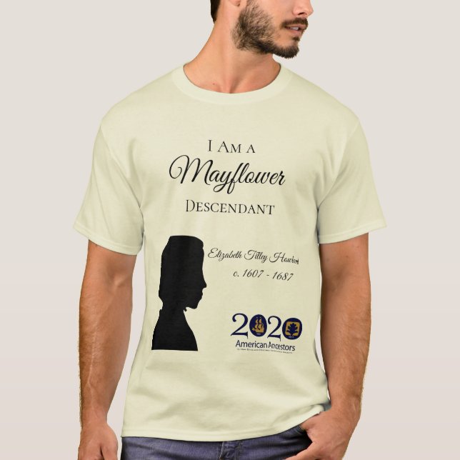 Elizabeth Tilley Mayflower härstamma manarT-tröja T Shirt (Framsida)