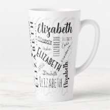 Elizabeth Typography Namn Black White