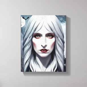 Elizabeth Vampire Witch Woman Fantasy Mörk art Canvastryck
