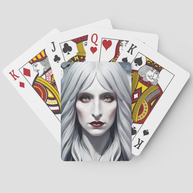 Elizabeth Vampire Witch Woman Fantasy Mörk art Casinokort (Baksidan)