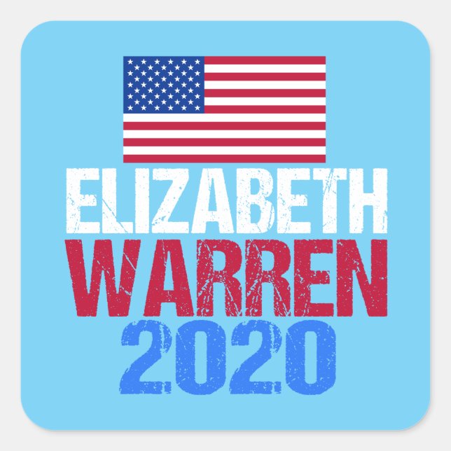 Elizabeth Warren 2020 Fyrkantigt Klistermärke (Framsida)