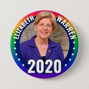 Elizabeth Warren 2020 - Gay pride Rainbow Knapp