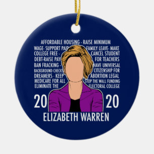 Elizabeth Warren 2020 Plattformsdebatt Julgransprydnad Keramik