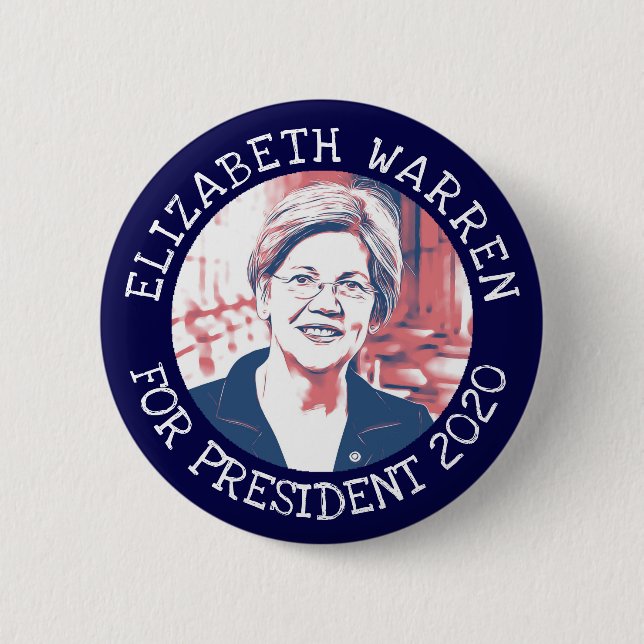 ELIZABETH WARREN 2020 Presidentvalsknapp Knapp (Framsida)