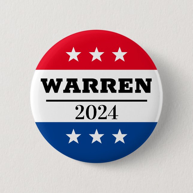 Elizabeth Warren 2024 Val Pin Knapp (Framsida)