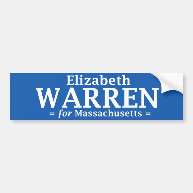 Elizabeth Warren för den Massachusetts Bildekal (Framsidan)