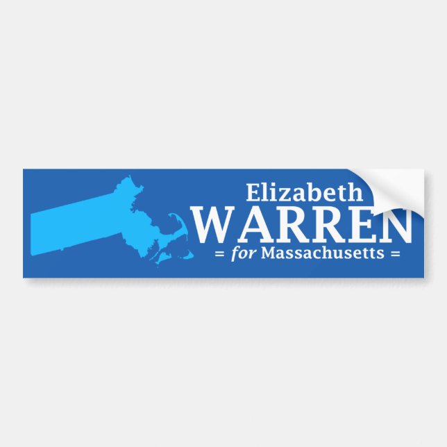 Elizabeth Warren för Massachusetts Bildekal (Framsidan)