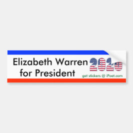 ELIZABETH WARREN FÖR PRESIDENT 2020-bildekalen Bildekal