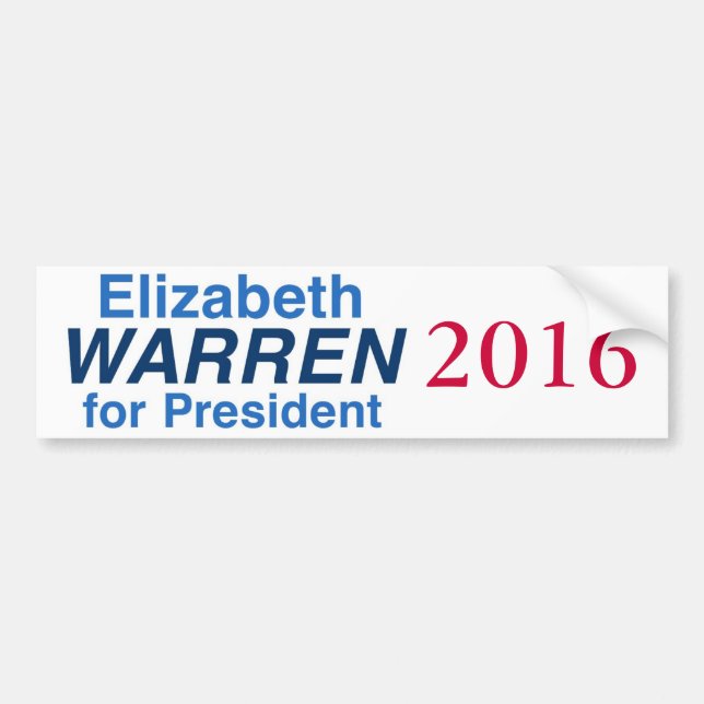 Elizabeth Warren för presidenten 2016 Bildekal (Framsidan)