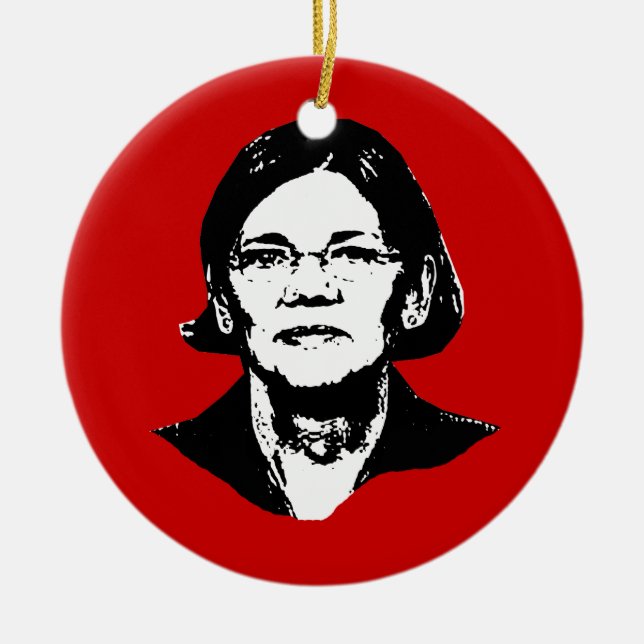 Elizabeth Warren - Julgransprydnad Keramik (Framsidan)