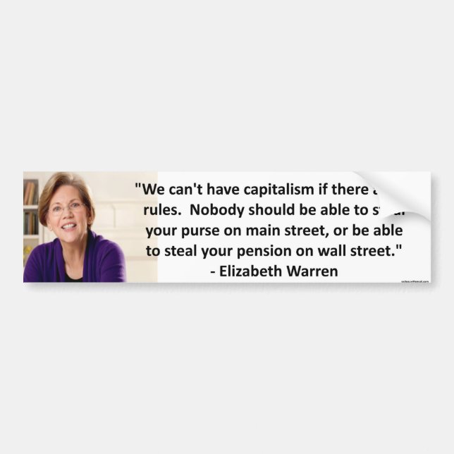 Elizabeth Warren - kapitalism Bildekal (Framsidan)