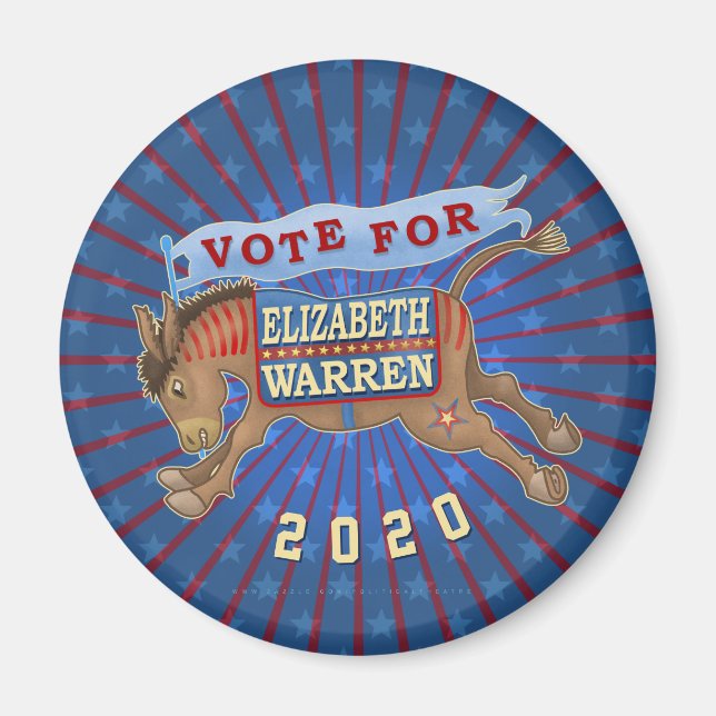 Elizabeth Warren President 2020 Democrat Donkey Magnet (Framsidan)