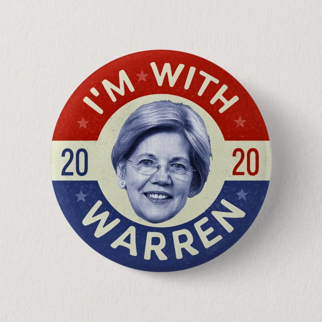 Elizabeth Warren President 2020 Democrat Pic Retro Knapp (Framsida)