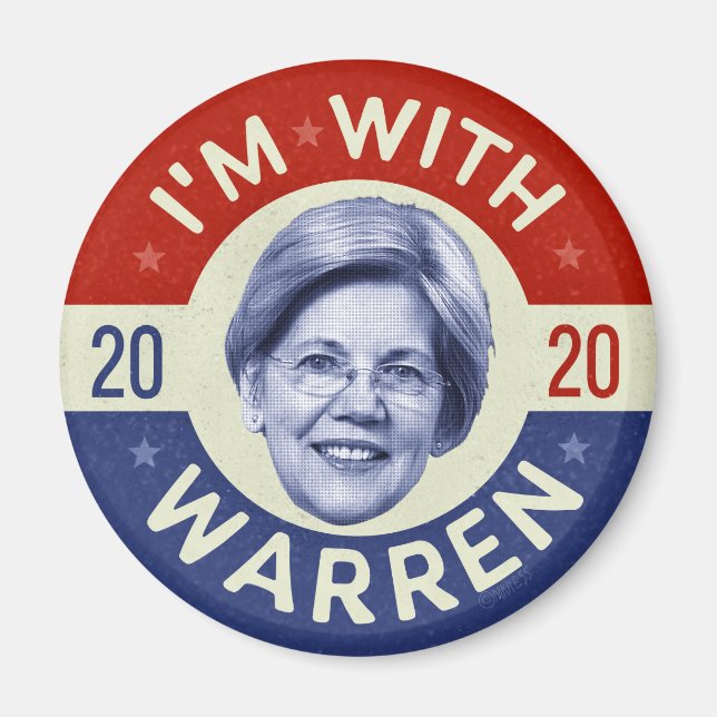 Elizabeth Warren President 2020 Democrat Pic Retro Magnet (Framsidan)