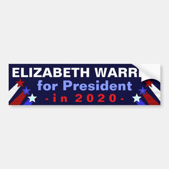 Elizabeth Warren President 2020 Val Democrat Bildekal (Framsidan)