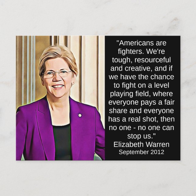 Elizabeth Warren Quote Politisk nostalgia Vykort (Framsida)