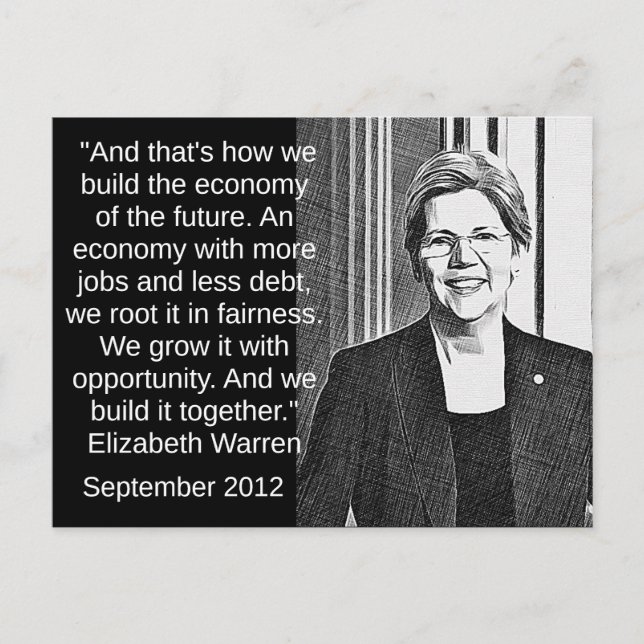 Elizabeth Warren Quote Politisk nostalgia Vykort (Framsida)