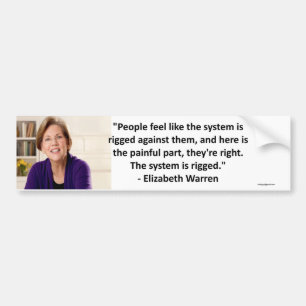 Elizabeth Warren - systemet riggeds Bildekal