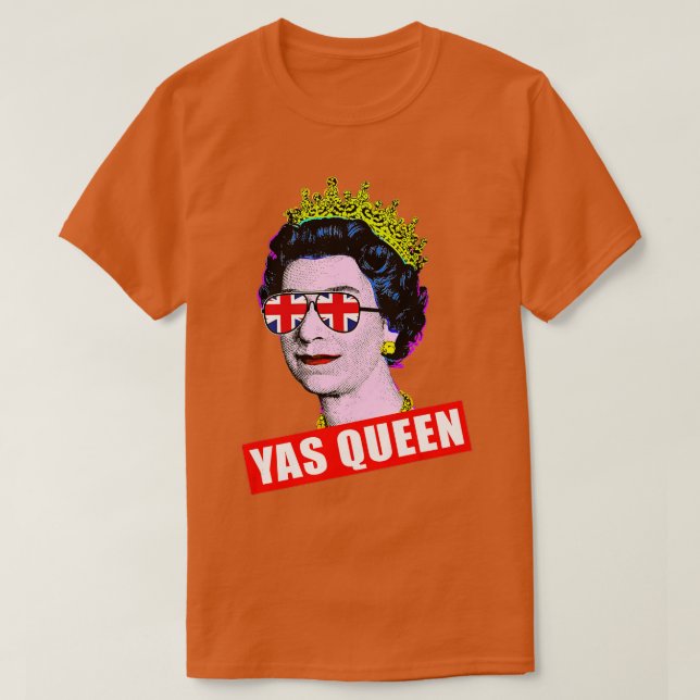 Elizabeth Yas Queen med Sunglasses Queen of Engla T Shirt (Design framsida)