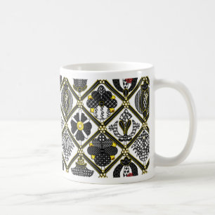 Elizabethan Blackwork belägger med tegel Kaffemugg