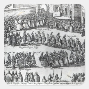 Elizabethan procession fyrkantigt klistermärke