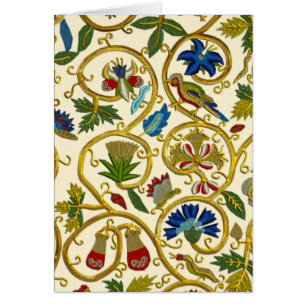 Elizabethan virvla runt Broderi-Goldworkefterfölj Hälsningskort