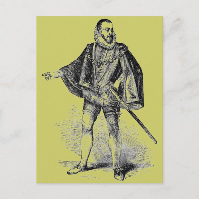 Elizabethanska dräkter vykort (Framsida)