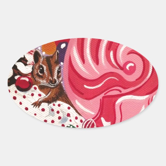 "Elizabeth's Peppermint World" Ovalt Klistermärke (Framsida)