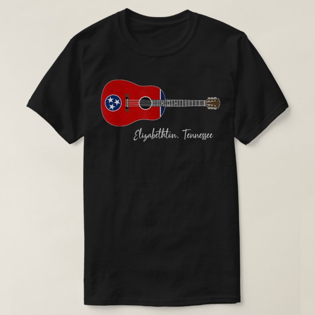 Elizabethton Tennessee Guitar  T Shirt (Design framsida)