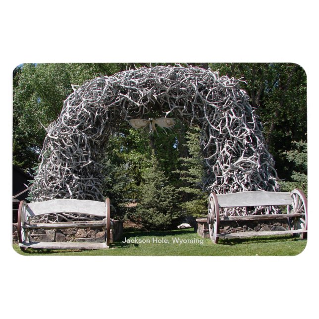 Elk Antler Archway - Jackson Hål, Wyoming Magnet (Horisontell)