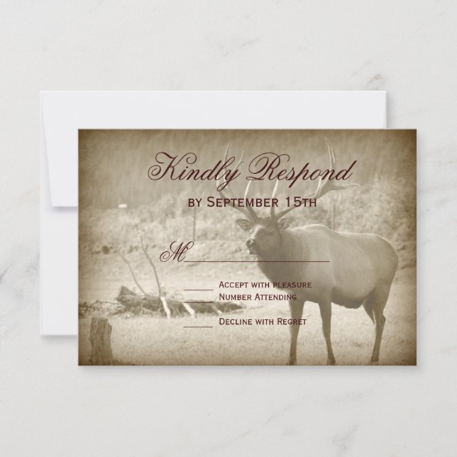 Elk Big Game Wildlife Antlers Bröllop OSA Cards (Framsida)