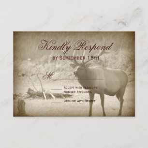 Elk Big Game Wildlife Antlers Bröllop OSA Cards Kort