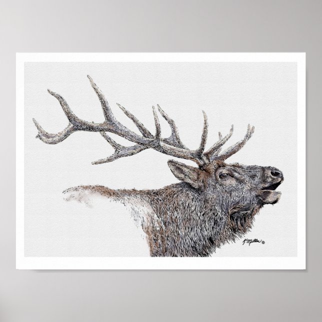 Elk Bläck och Watercolor Poster (Framsidan)