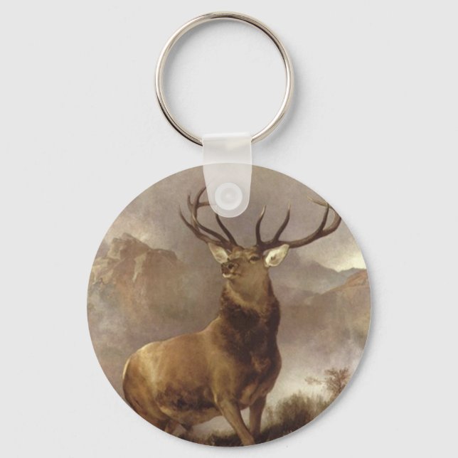ELK BULL I MOUNTAIN STÄNGER KEYCHAIN-VILDEN NYCKELRING (Framsida)