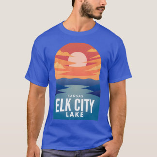 Elk City Sjö KS Retro Sunset T Shirt