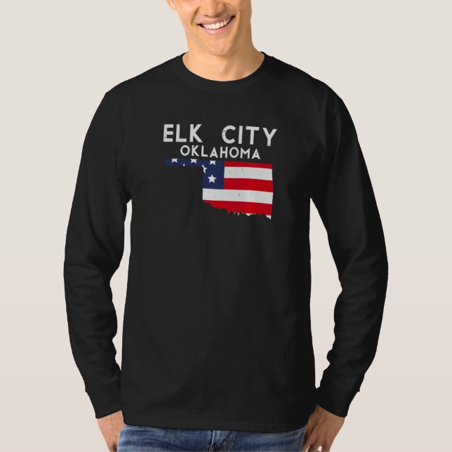 Elk City USA State America Travel Oklahoman T Shirt (Framsida)
