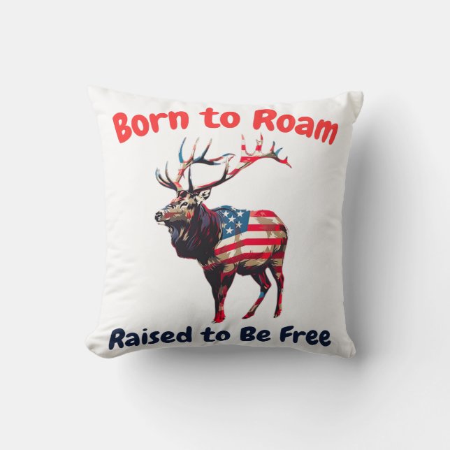 Elk Flagga America Kudde (Framsida)