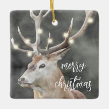 Elk Glowing Light Antlers Rustic Helgdag