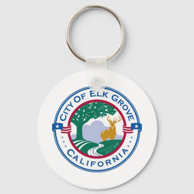 Elk Grove (California flagga Keychain) Nyckelring (Framsida)