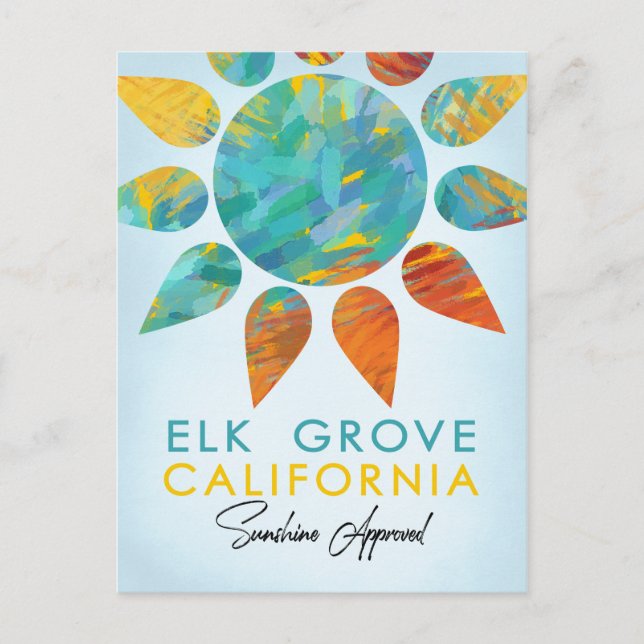 Elk Grove California Sunshine Travel Vykort (Framsida)