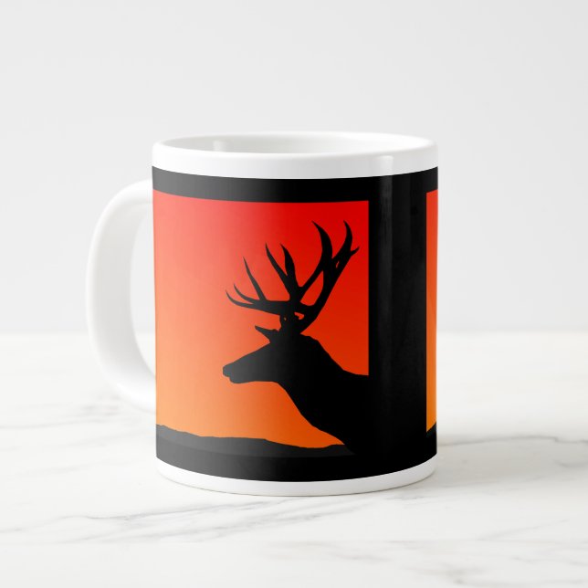 Elk Head Silhouette Design Jumbo Mugg (Framsida vänster)